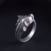 Silver Ring with Koi Fish(JZ12199)