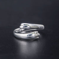 Sterling silver cat claw ring(JZ12506)