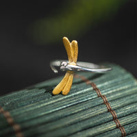 Sterling silver dragonfly ring(JZ12059)