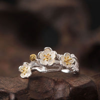 Sterling silver flower ring(JZ12077)