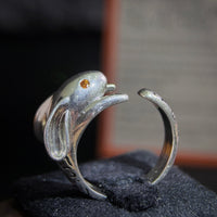 Playful Silver Rabbit Ring – Kakny