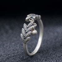 Sterling silver leaf ring（JZ12511）