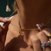 Golden Heart “MOM” Charm Necklace（N26）